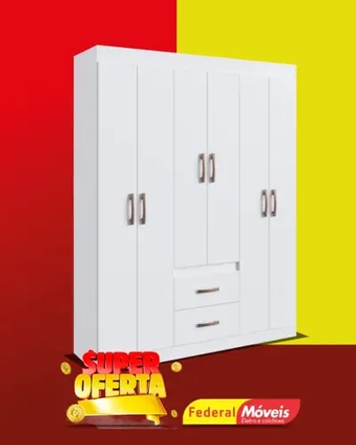 Guarda Roupa 6 Portas 2 Gavetas Direto da Fabrica Promoção