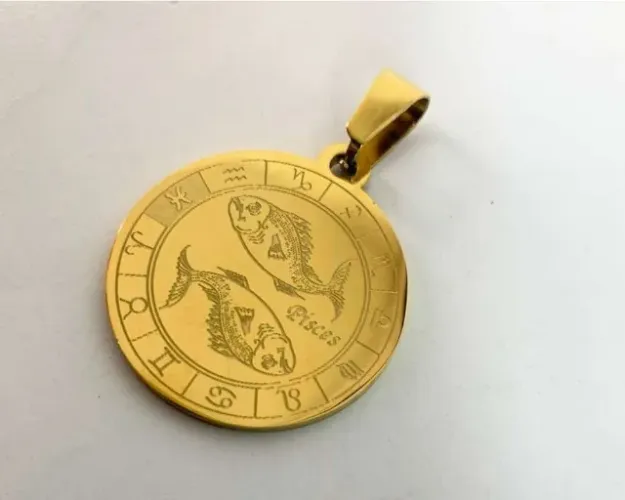 Pingente Signo Dourado ou Prateado Redondo