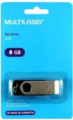 Pen Drive Twist 8gb Usb Preto Multilaser Pd587