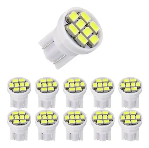 Par pingo Lampada T10 8 Led Branca Pingo Luz