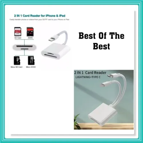 Adaptador Lightning Leitor Cartão Sd Tf iPhone 11 X 8 iPad OU Cabo 2 Em 1 OTG Cartão Leito