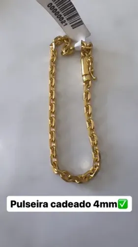 Pulseiras cadeado banhado a ouro