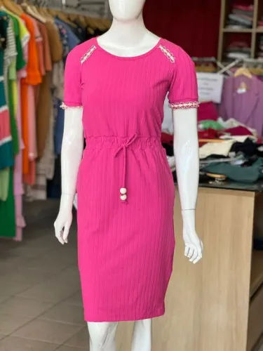 vestido malha canelada 