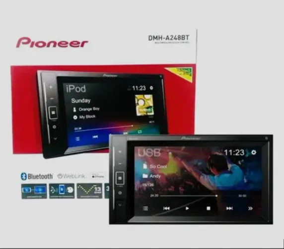 Central multimidia Pioneer DMH-A248BT 6.2" Bluetooth Camera de re Espelhamento Android iOS