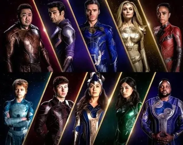 Kit com 5 produtos do filme eternos/eternals da marvel