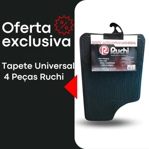 TAPETE AUTOMOTIVO POLICLORETO VINILA C 4PÇS UNIVERSAL - RUCHI