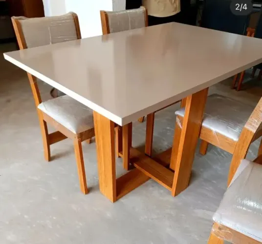 Mesa de Jantar Magic 1.20x0.80 com 4 Cadeiras- Produto Novo Entrega Rápida