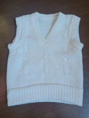 Colete de lã /tricô branco para bebê / Infantil Batizado  Casamento Festas 