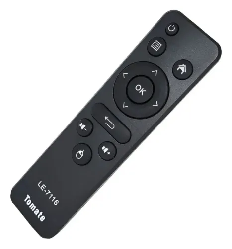 Controle Remoto Para Smart Tv Box Tomate 4k - Preto
