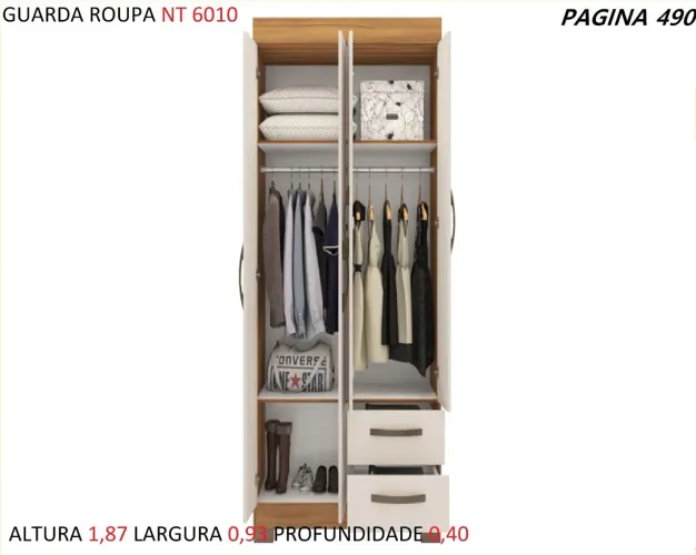 Guarda Roupa solteiro 4portas