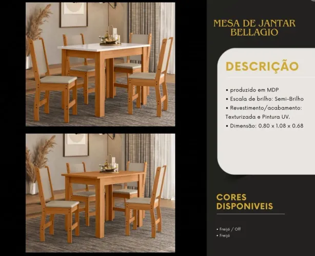 Mesa de 4 cadeiras