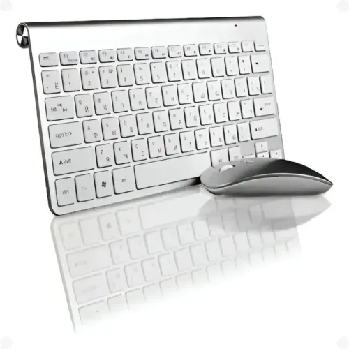 Teclado E Mouse Usb Sem Fio Wireless Pc Notebook Bm-t12 Compacto Slim 80% Kit