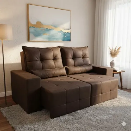 Sofá retratil e reclinavel karla marrom (temos outras cores)