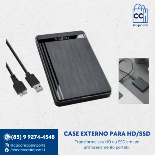 Case Externo 2.5 para HD/SSD com Porta USB 3.0 - Alta Velocidade e Performance