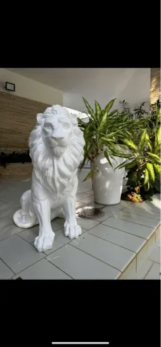 4 Esculturas de Leão Decorativa