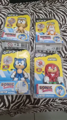  5 Goo Jit Zu Tails Bonecos Elástico 12Cm turma do Sonic The Hedgehog! Super promoção!!