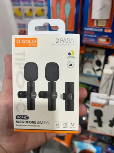 Microfone Sem Fio ?'GOLD MCF-07 - 2 em 1