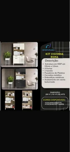 Kit Cozinha Roma - 4 Portas e 1 Gaveta