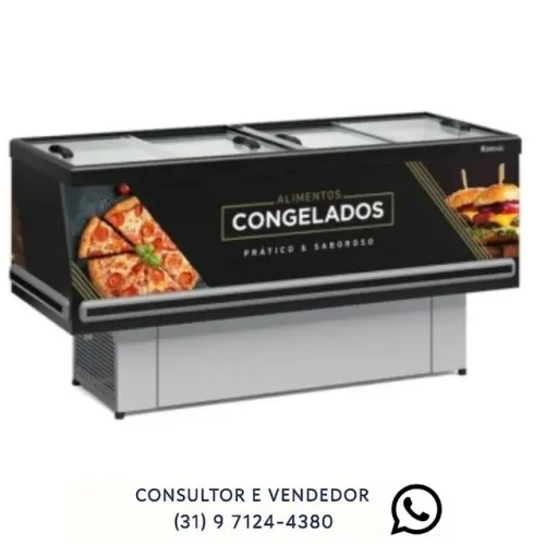 Ilha para Congelados Gelopar Adesivada 2M Nova