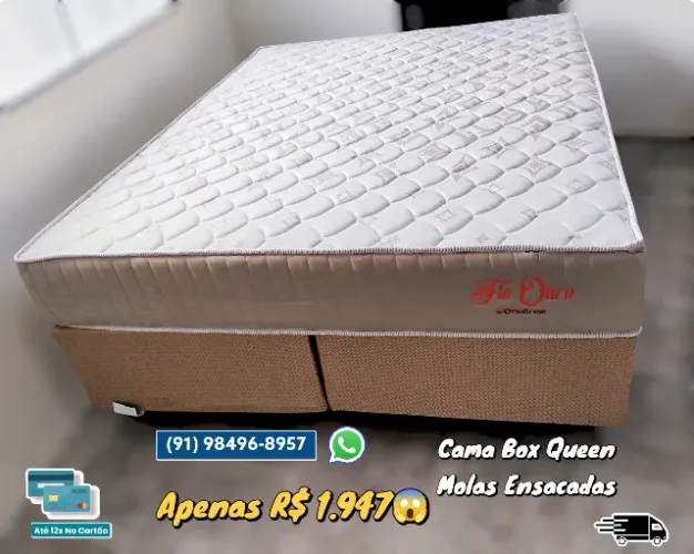 CAMA QUEEN BOX MOLAS ENSACADAS