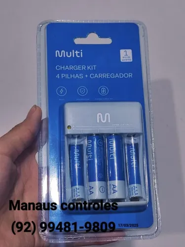 Kit carregador com Pilhas Recarregável AA /AAA<br>100,00