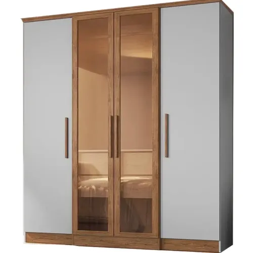 Roupeiro Casal 1,79m Vidro Reflecta 100%MDF p543