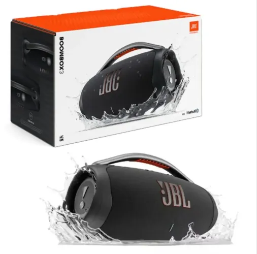 JBL Caixa de Som, Boombox 3, Bluetooth, À Prova D'água e Poeira - Preto 