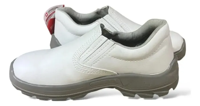 Sapato elástico branco bracol base de coro hidrofugado com bico de PVC em excelente estado