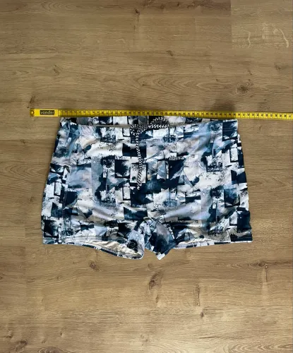 Sunga praia masculina tam P / M branco e azul da Body Show