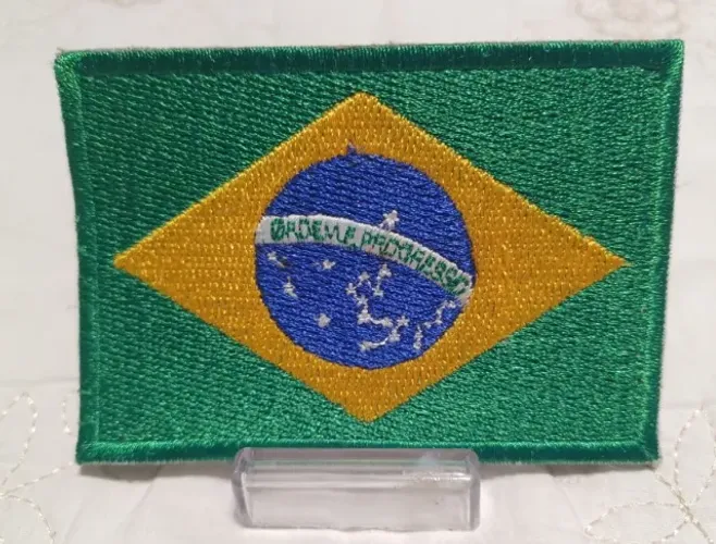 Bandeira do Brasil bordada 06 unidades (PATCH)