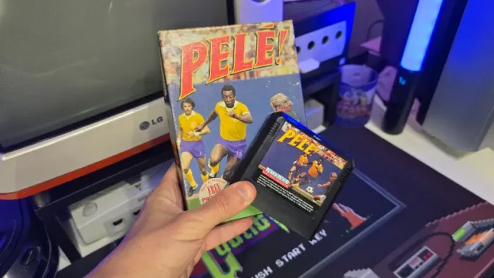 Jogo Pelé! original Mega Drive com caixa original da Accolade e panfleto (sem manual)