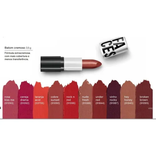 Batom Faces - Cor Kiss Me - Natura