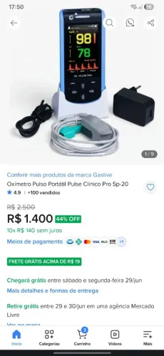 Oximetro de pulso portátil pro SP-20