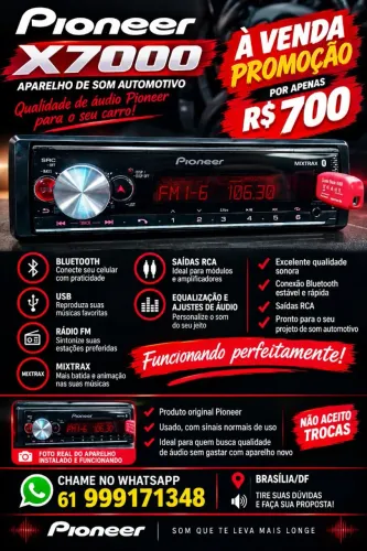 PIONEER X7000 ? QUALIDADE DE ÁUDIO, APP PIONEER, FAÇA A FESTA PELO CELULAR.