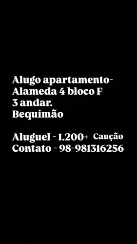 Alugo Apartamento Bequimão 