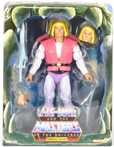 Boneco Príncipe Adam Filmation He-Man Masters of the Universe Super7 Novo LEIA