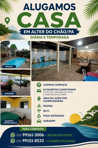 CASA EM ALTER DO CHÃO - DIÁRIA OU TEMPORADA