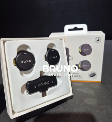 Microfone de lapela para gravação de vídeos e áudio GOLD