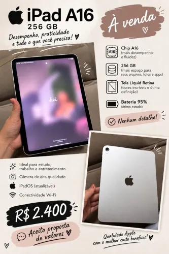 iPad A16 praticamente novo