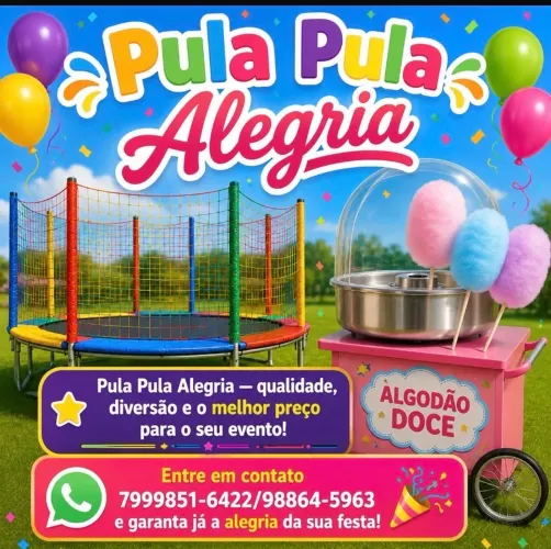 Locação de pula pula e algodão doce