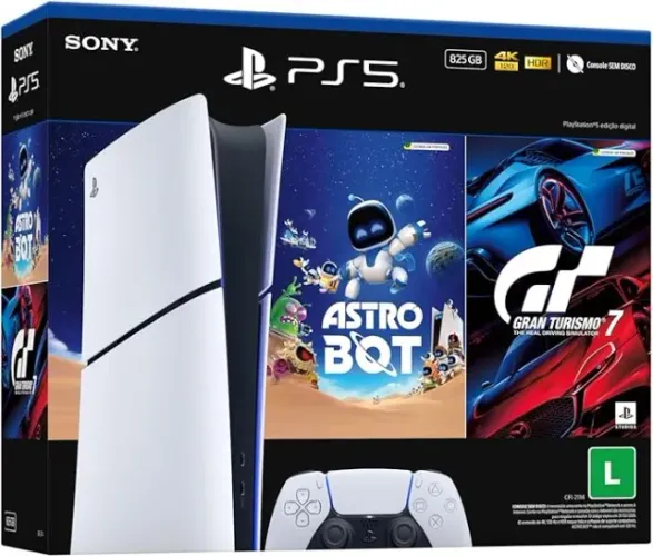 PlayStation®5 Slim Digital 825GB - Pacote ASTRO BOT e Gran Turismo 7 - LACRADO!
