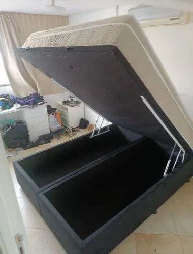 Cama box com baú Queen size Airtech Ortobomm