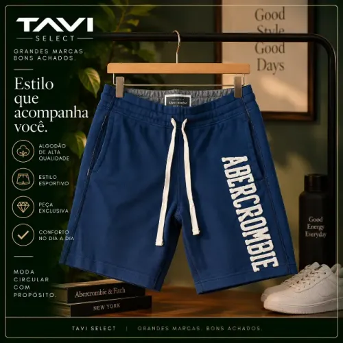 Bermuda Abercrombie & Fitch - Azul Marinho