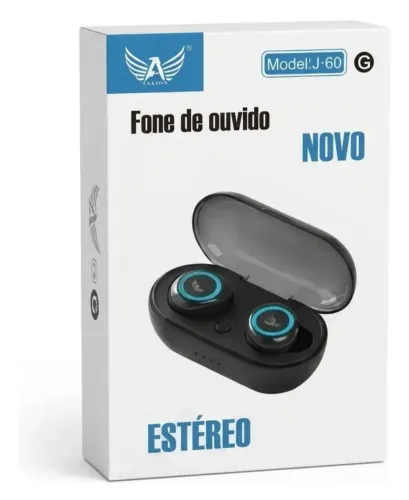 Fone de Ouvido Bluetooth Sem Fio TWS J-60 - Som Estéreo