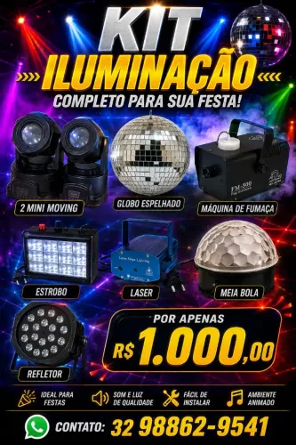 kit iluminação de festa 