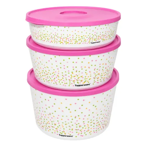 Kit De 3 Potes Tupperware Ilumina Pontilhado Colorido