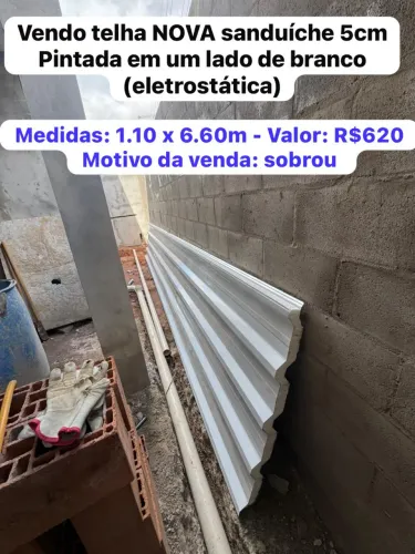 Telha sanduiche 5cm branca