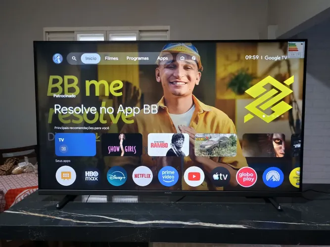 Smart TV 43 polegadas Google TV Philips Novinha borda infinita