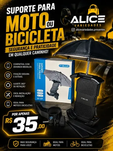 Suporte de celular para moto, bicicletas 