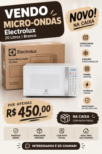 Micro-ondas Electrolux 20L - Novo na Caixa + Nota Fiscal